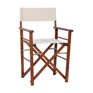REGISTA folding chair in ecru wood with walnut finish
