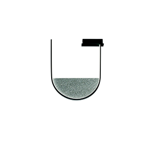 Lámpara de techo LOTUS con inserto extraíble de vidrio granulado AHUMADO 55x47 cm