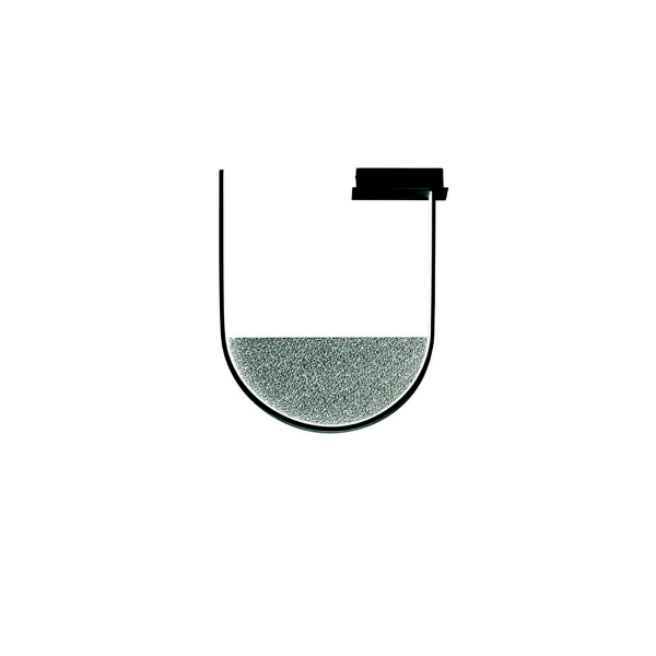 Lámpara de techo LOTUS con inserto extraíble de vidrio granulado AHUMADO 55x47 cm