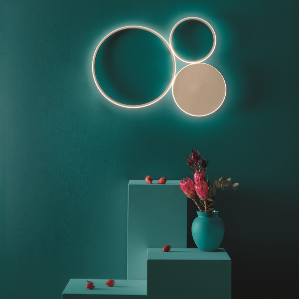 Plafón POIS en metal pintado ORO 73x75 cm