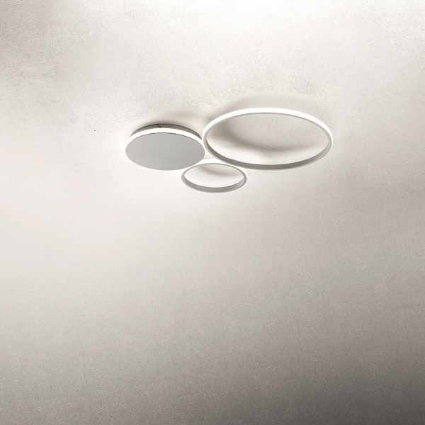 POIS ceiling lamp in SILVER painted metal 73x75 cm