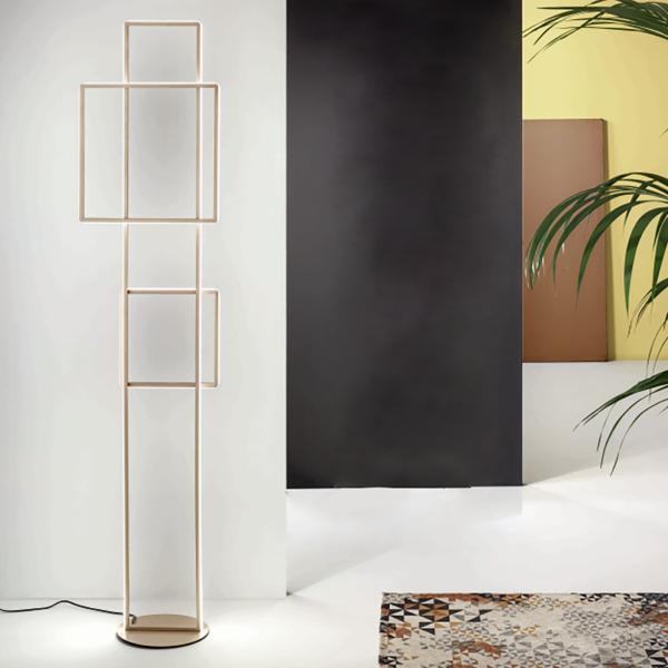 Piantana DOWEL a LED in metallo verniciato ORO H166 cm