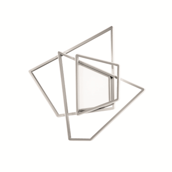 Plafón LED GALAXY de metal plateado y difusor acrílico 65x60 cm