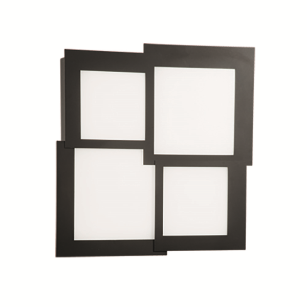 Plafonnier Led en métal noir et diffuseur PASSPARTOU en acrylique 57x57 cm