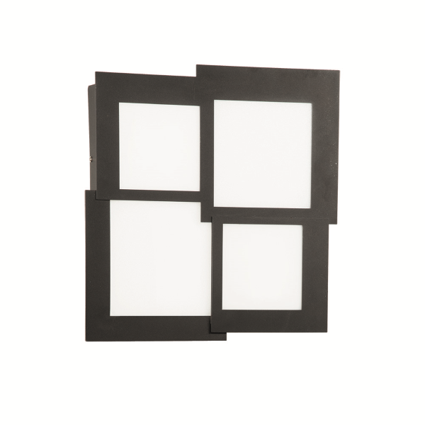 Plafonnier Led en métal noir et diffuseur PASSPARTOU en acrylique 44x44 cm