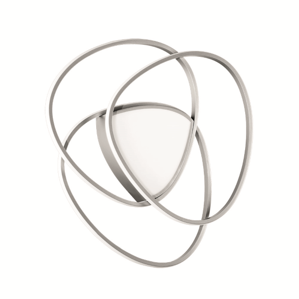 Plafoniera Led ROSE dimmerabile in metallo verniciato Argento D64 cm