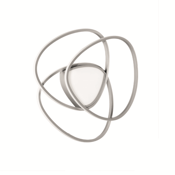 Plafonnier LED ROSE dimmable en métal peint Argent D54 cm