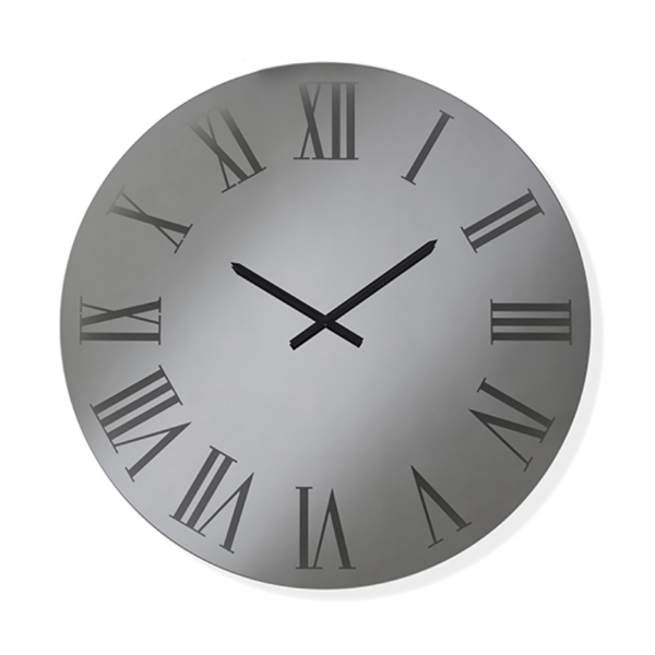 Orologio rotondo in cristallo Fumè D60 cm - RONALD