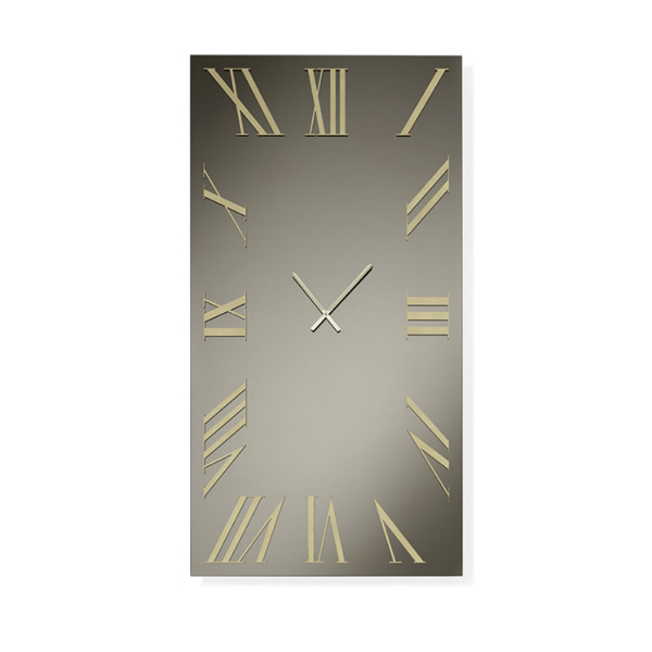 Orologio rettangolare verticale in cristallo Bronzo 80x160 cm - BRANDON