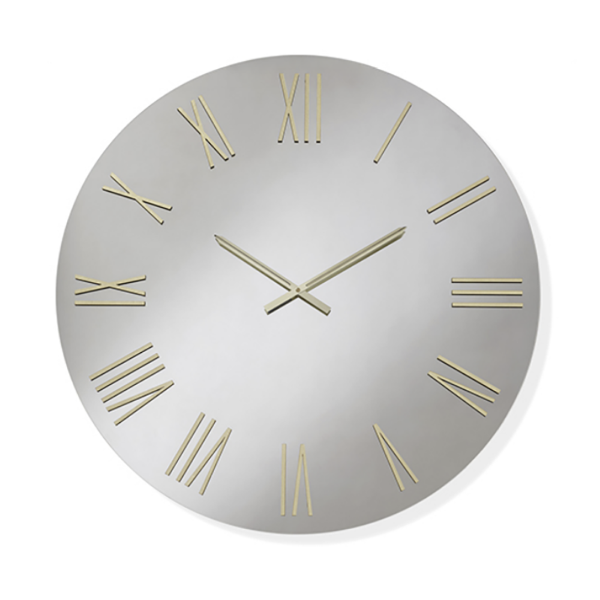 Orologio da parete rotondo D60 cm in cristallo Chiaro e numeri Oro - SEAN