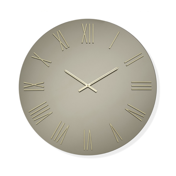 Orologio rotondo D80 cm in cristallo satinato Bronzo e numeri Oro - WAYNE