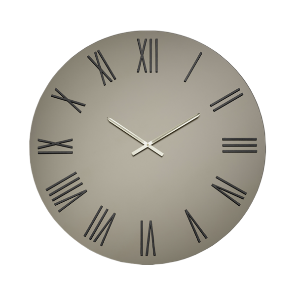 Orologio rotondo D80 cm in cristallo satinato Bronzo e numeri Nero - WAYNE