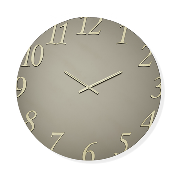 Orologio rotondo D80 cm GARRET in cristallo satinato Bronzo e numeri Oro