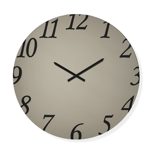 Orologio rotondo D60 cm GARRET in cristallo satinato Bronzo e numeri Nero