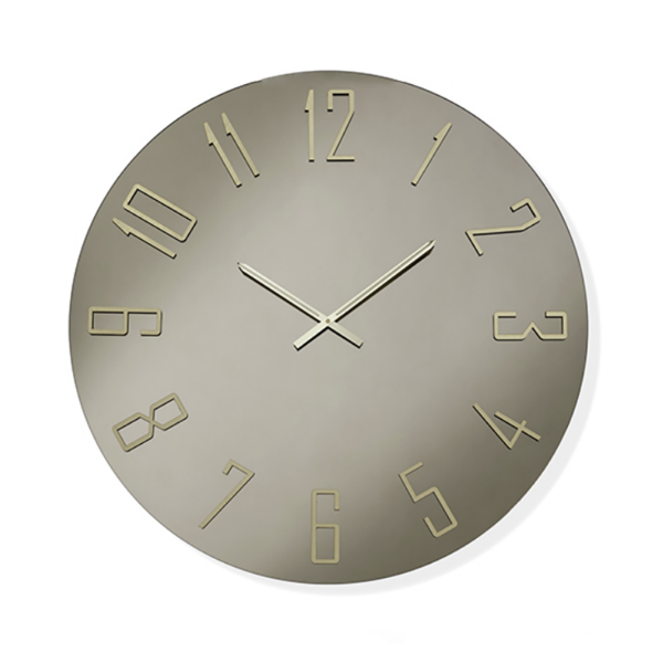 Orologio OZIAS rotondo D60 cm in cristallo Bronzo e numeri Oro