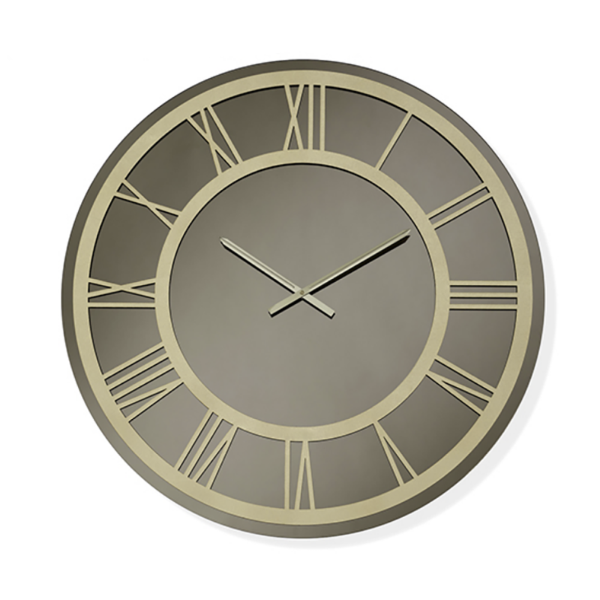 Orologio ETHAN rotondo D60 cm in cristallo Bronzo e numeri Oro