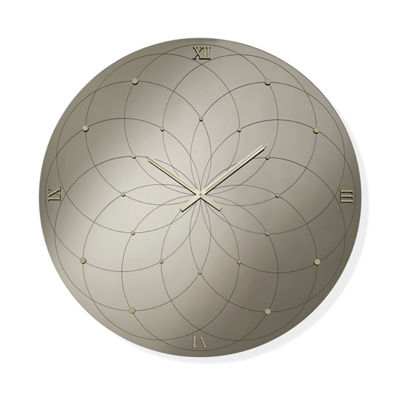 Orologio KYLE rotondo D80 cm in cristallo Bronzo e numeri Oro