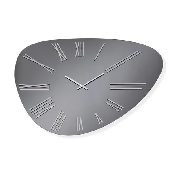 DREW wall clock in smoke crystal and silver number 58x78 cm