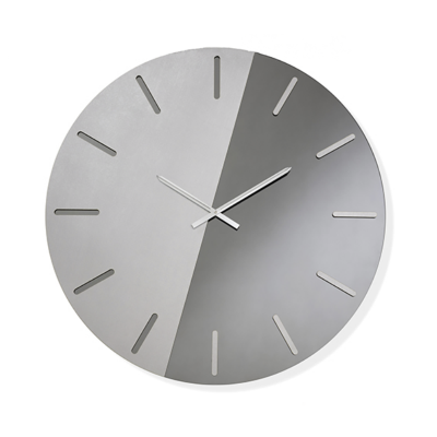 MACK runde Wanduhr D80 cm zweifarbig Rauch und Silber