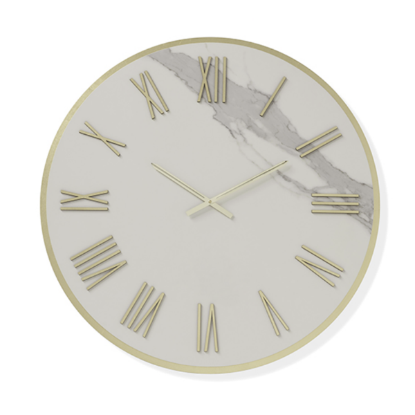 Orologio ZEPHYR rotondo D60 cm in kerlite Avorio con dettagli Oro