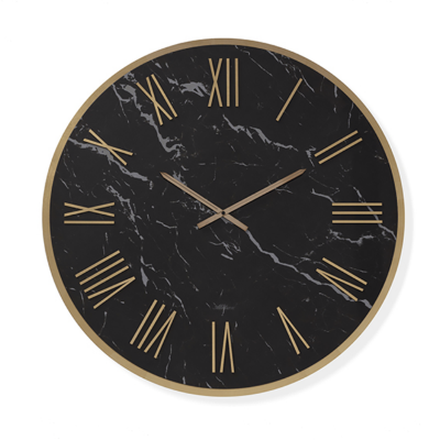 Orologio rotondo D40 cm in kerlite Nero con dettagli Rame BLAISE