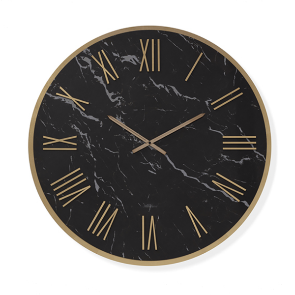 Orologio rotondo D40 cm in kerlite Nero con dettagli Rame BLAISE