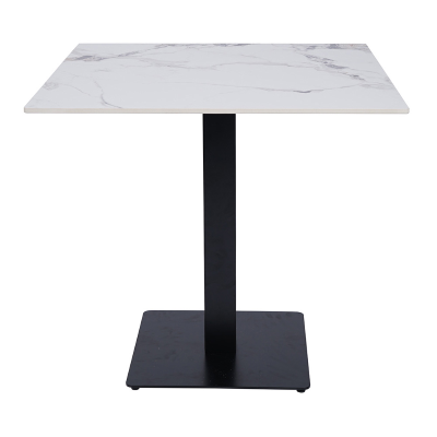 Tavolo bar pub ristorante quadrato 80x80 cm Top per esterno effetto Marmo venato H 75