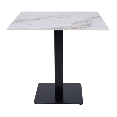 Tavolo bar pub ristorante quadrato 80x80 cm Top per esterno effetto Marmo oro venato H 75