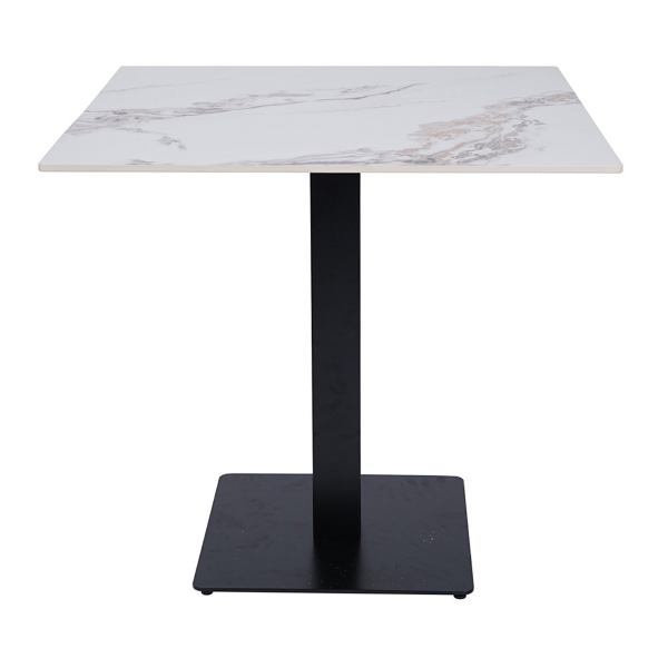 Tavolo bar pub ristorante quadrato 80x80 cm Top per esterno effetto Marmo oro venato H 75