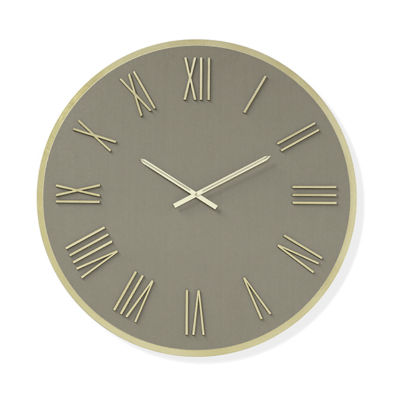 Orologio rotondo D60 cm in Laminam Ardesia con dettagli Oro LAZARUS