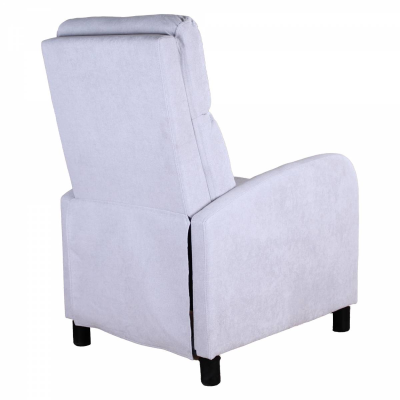 Fauteuil relaxant avec système d'inclinaison manuel confortable en tissu gris