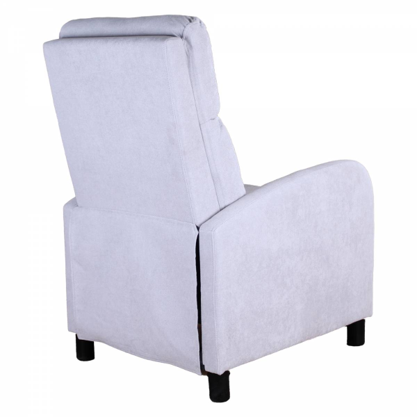 Fauteuil relaxant avec système d'inclinaison manuel confortable en tissu gris