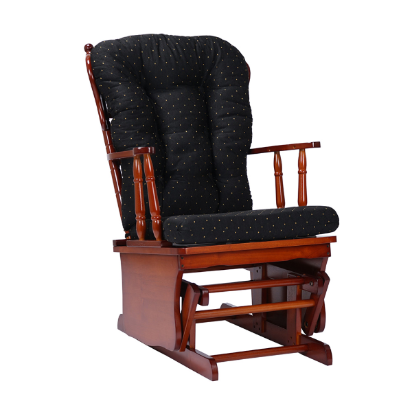 Fauteuil à bascule pivotant avec coussin rembourré AMERICA Noir