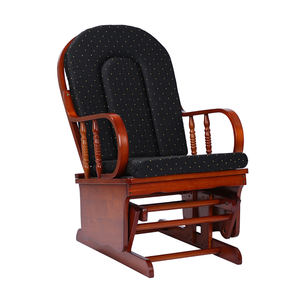 Fauteuil à bascule balançoire en bois avec coussin Bleu - LONDRES