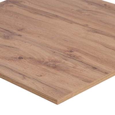 Tavolo bar pub ristorante 80x80 cm base argento e piano laminato Rovere Nodato H 75