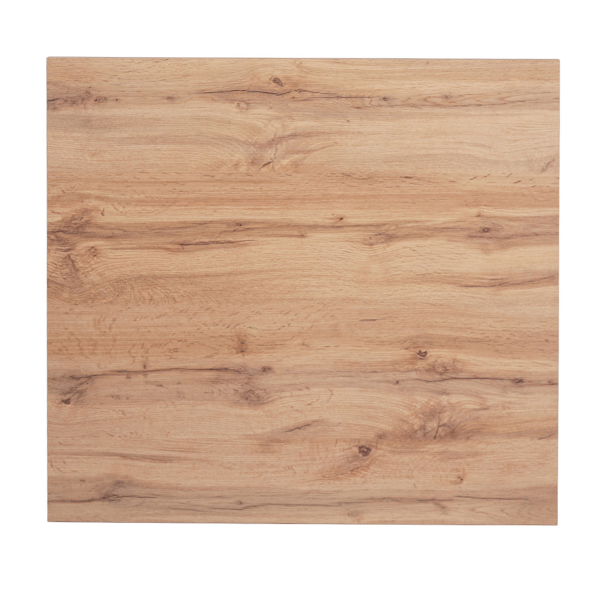 Tavolo bar pub ristorante 80x80 cm base argento e piano laminato Rovere Nodato H 75