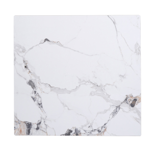 Piano per tavolo quadrato in pietra effetto Marmo venato Grigio 70x70 cm