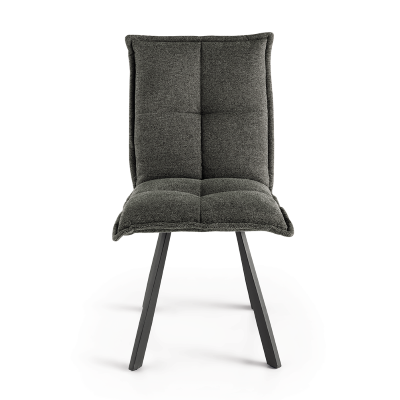 Küchenstuhl aus rauchgrauem Stoff - SILA gepolsterte 2 Stühle