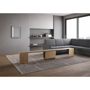 Seduta con ruote allungabile a 300 cm per consolle ELIA Quercia