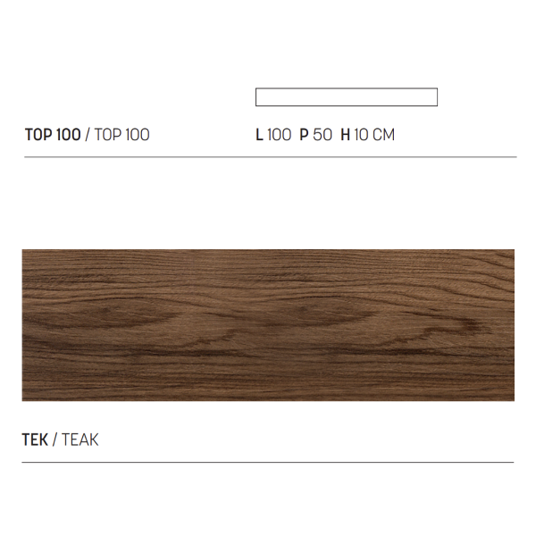 100 cm suspended shelf for bathroom sink in Teak wood - COSTA