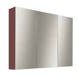 Miroir de salle de bain avec 3 portes 80xh60 cm en bois Rouille Mat