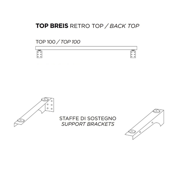 Suspended shelf for bathroom sink 100 cm in BREIS Walnut wood