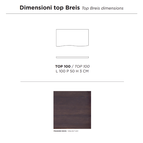 Suspended shelf for bathroom sink 100 cm in BREIS Walnut wood