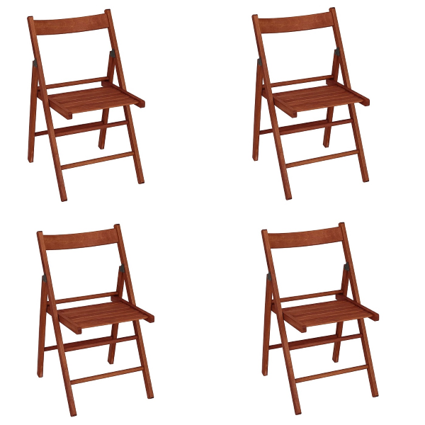 sedia richiudibile in legno di faggio ciliegio 4 pezzi