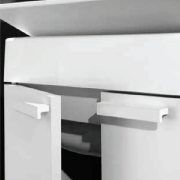 Mobile lavatoio in legno Bianco con 2 ante e vasca in resina 59x51 cm