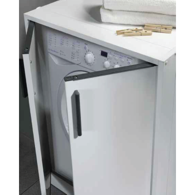 Washing machine cabinet with 2 closing doors 67x60 cm White