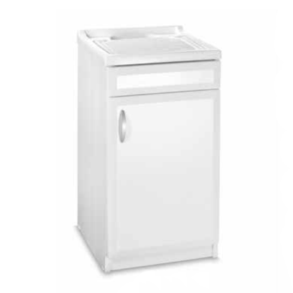 Mueble lavabo con 1 puerta 45x50 cm en PVC con cubeta de resina blanca