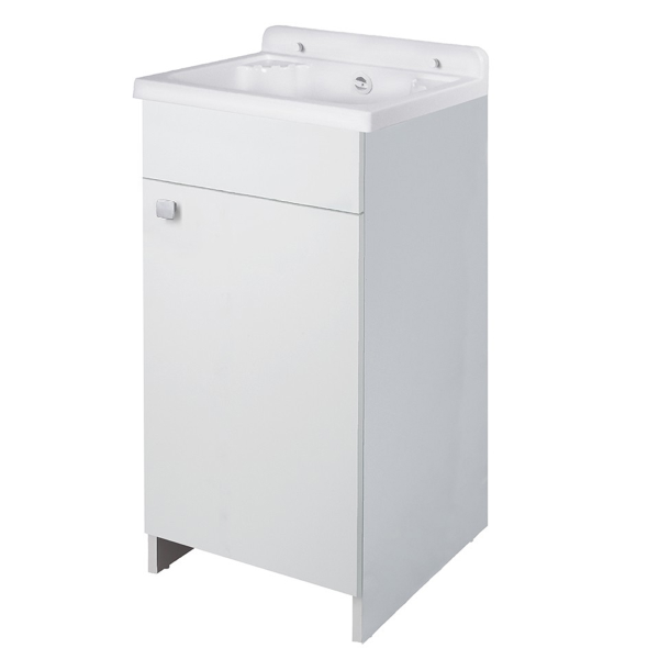 Mini 43x35 cm wash unit in white wood with polypropylene tub