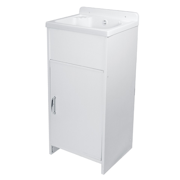 Mini sink cabinet in white PVC with 43x35 cm polypropylene tub