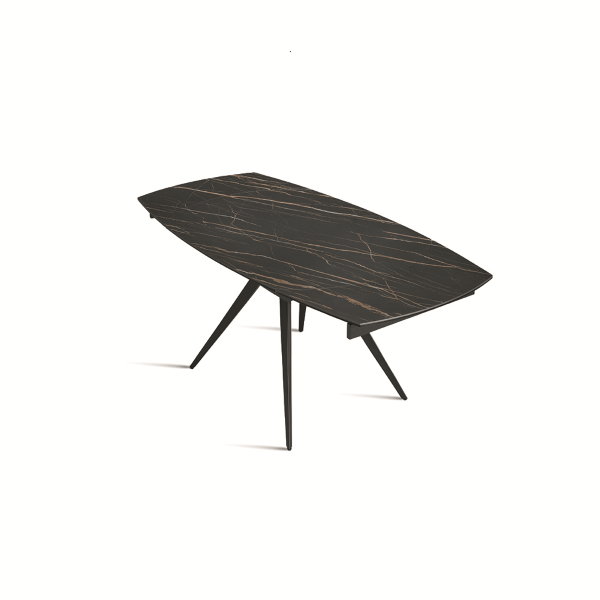 Ausziehbarer Tisch 180 cm mit Platte aus Feinsteinzeug in Marmoroptik ACHILLE weiß